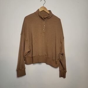 American Eagle Outfitters Crop Washed Brown  Sweatshirt Size XL